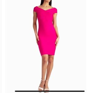 Nicole Miller Alexandra Off shoulder Dress /Size S /Pink
